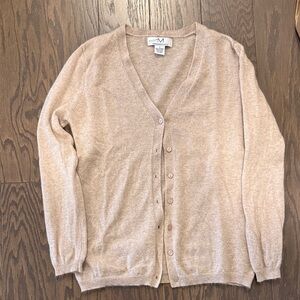 Magaschoni 100% Cashmere V-Neck Cardigan - Women’s Size Small, Oatmeal Tan